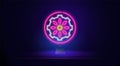 neon restaurant tray icon with pink lotus flower. Elements of the web suite. A simple vector icon for websites, web