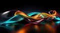 Neon Ribbon Delight: Abstract Geometric 3D Rendering Royalty Free Stock Photo