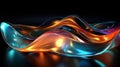 Neon Ribbon Delight: Abstract Geometric 3D Rendering Royalty Free Stock Photo