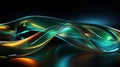 Neon Ribbon Delight: Abstract Geometric 3D Rendering Royalty Free Stock Photo