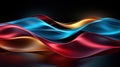 Neon Ribbon Delight: Abstract Geometric 3D Rendering Royalty Free Stock Photo