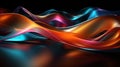 Neon Ribbon Delight: Abstract Geometric 3D Rendering Royalty Free Stock Photo