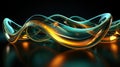 Neon Ribbon Delight: Abstract Geometric 3D Rendering Royalty Free Stock Photo