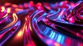 Neon Ribbons Twist, Turn in Elegant Dance Royalty Free Stock Photo