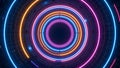 Neon Ring Portal: Futuristic Tech Background for Digital Creators Royalty Free Stock Photo