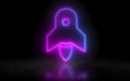 neon rocket icon