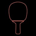 Neon rocket of a table tennis red color vector illustration flat style image