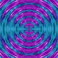 Neon rotate illustration with glowing circular frame in blue teal and ultra violet effect ripples of neon teal and lavender colors