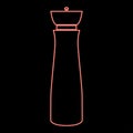 Neon salt and pepper mill red color vector illustration flat style image