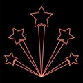 Neon salute firework red color vector illustration image flat style