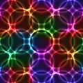 Neon seamless background with circles