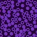 Neon seamless pattern with 80s style shapes and glowing purple Royalty Free Stock Photo