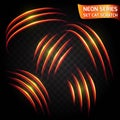 Neon Series set of cat scratch. Bright neon glowing effect. Royalty Free Stock Photo