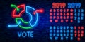 Neon set of vote Infochart, Infographic graph and Check investment icons. vote diagram sign. Stock exchange, Line diagram,