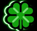 Neon Shamrock four leafed clover