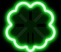 Neon Shamrock four leafed clover