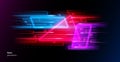 Neon shapes movement, glowing speed motion trails Royalty Free Stock Photo