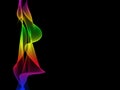 Neon shine colorful waves, like a vertical, on a black background Royalty Free Stock Photo