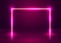 Neon show light podium futuristic background. Vector