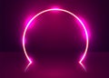 Neon show light podium futuristic background. Vector