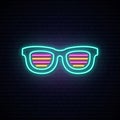 Neon shutter shades sunglasses.