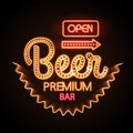 Neon sign. Beer bar