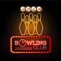 Neon sign. Bowling club