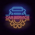 Neon sign car Royalty Free Stock Photo