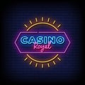 Neon Sign casino royal with brick wall background vector Royalty Free Stock Photo