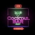 Neon sign Cocktail bar Royalty Free Stock Photo