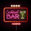 Neon sign Cocktail bar Royalty Free Stock Photo