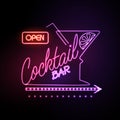 Neon sign Cocktail bar Royalty Free Stock Photo