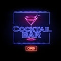 Neon sign Cocktail bar Royalty Free Stock Photo