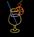Neon sign of a coctail glass