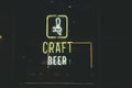 neon sign craft beer fast food city restaurant yellow color