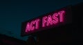 Neon sign displaying the words \