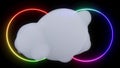 Neon Sign endless white cloud intro 3d