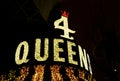 Neon Sign at the Entrance of the Four Queens Casino Royalty Free Stock Photo