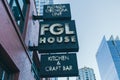 Neon sign for the FGL House, Flordia Georgia Line`s kitchen and craft bar restaurant on