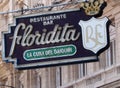 Neon Sign Of Floridita Restaurant And Bar