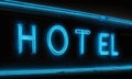 neon sign. neon inscription Hotel. Royalty Free Stock Photo