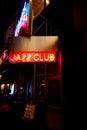 Neon sign for a Jazz Club in Manhattan Royalty Free Stock Photo