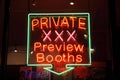 Neon sign of a licensed sex shop