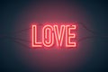 Neon sign love wide Royalty Free Stock Photo