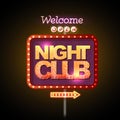 Neon sign night club Royalty Free Stock Photo