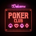 Neon sign. Poker club
