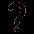 Neon sign question red color vector illustration image flat style Royalty Free Stock Photo