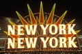 A neon sign that reads Ã¯Â¿Â½New York, New YorkÃ¯Â¿Â½ at the hotel and casino in Las Vegas, Nevada Royalty Free Stock Photo