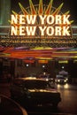 A neon sign that reads Ã¯Â¿Â½New York, New YorkÃ¯Â¿Â½ at the hotel and casino in Las Vegas, Nevada Royalty Free Stock Photo