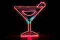 A neon sign with a retro martini glass icon Royalty Free Stock Photo